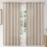MIULEE Faux Linen Farmhouse Curtains Rod Pocket Linen 42Wx63L